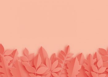 Leaves on the pastel color background poster