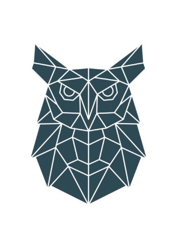 Polygonal owl illustration poster