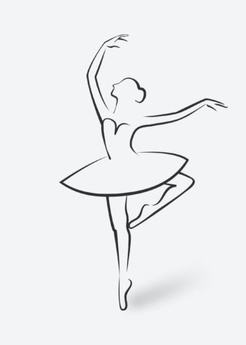 Woman performing ballet dance silhouette poster