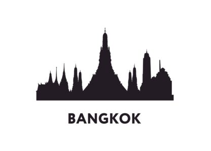 Bangkok silhouette illustration poster