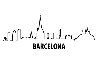 Barcelona outline illustration poster