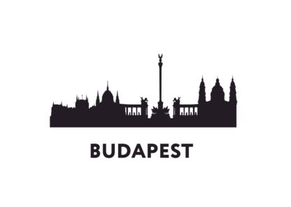 Budapest outline illustration poster