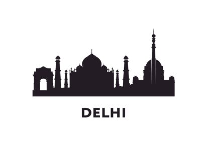 Delhi silhouette illustration poster