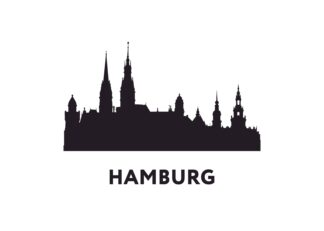 Hamburg outline illustration poster