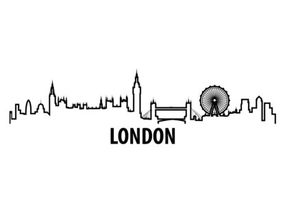 London attractions outline drawing poster