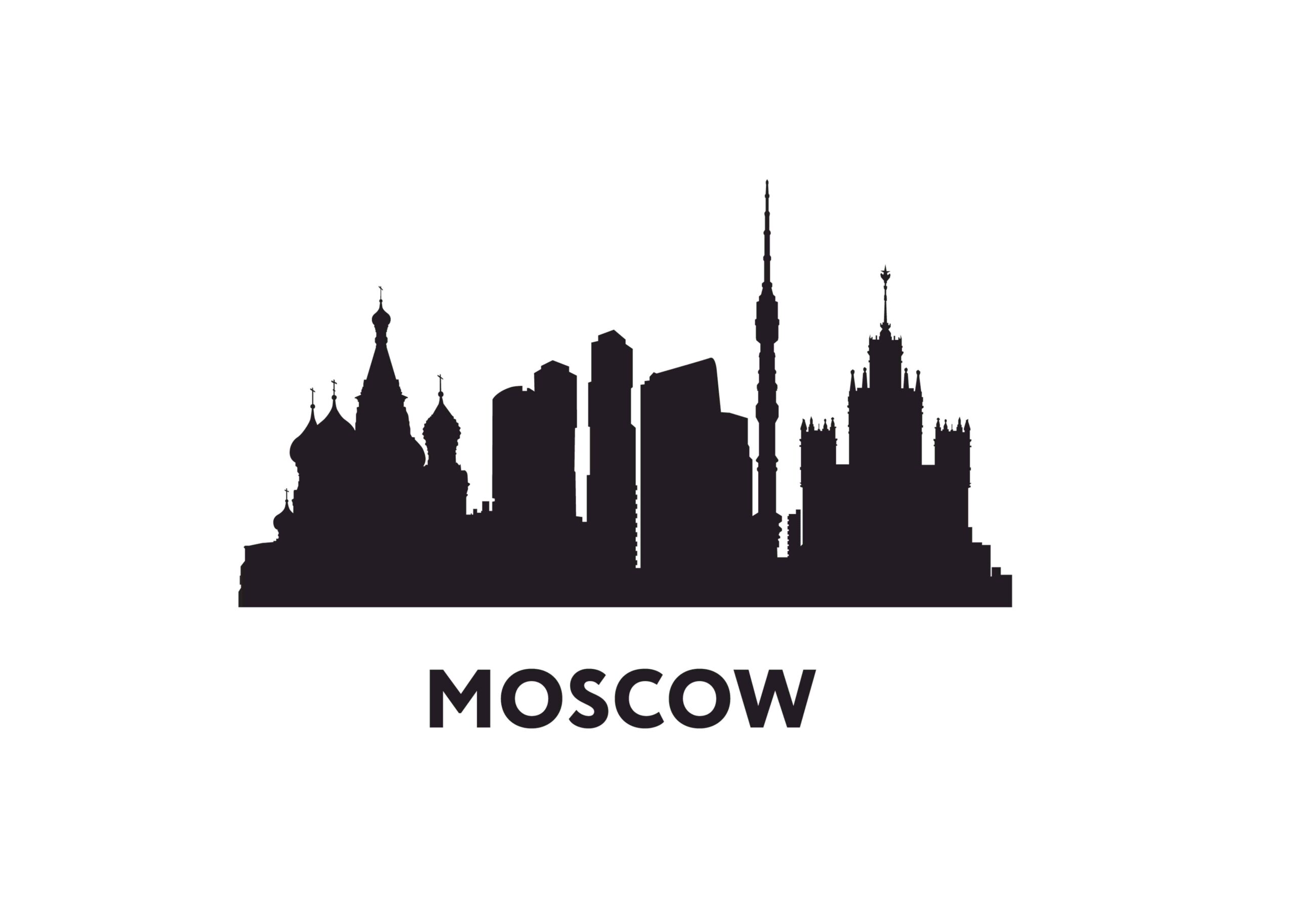 Силуэт москвы рисунок