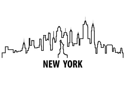 New York outline illustration poster