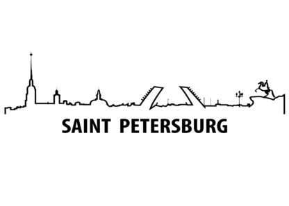 Saint Petersburg outline illustration poster