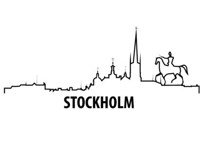 Stockholm outline illustration poster
