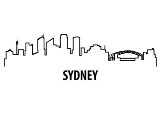 Sydney outline illustration poster
