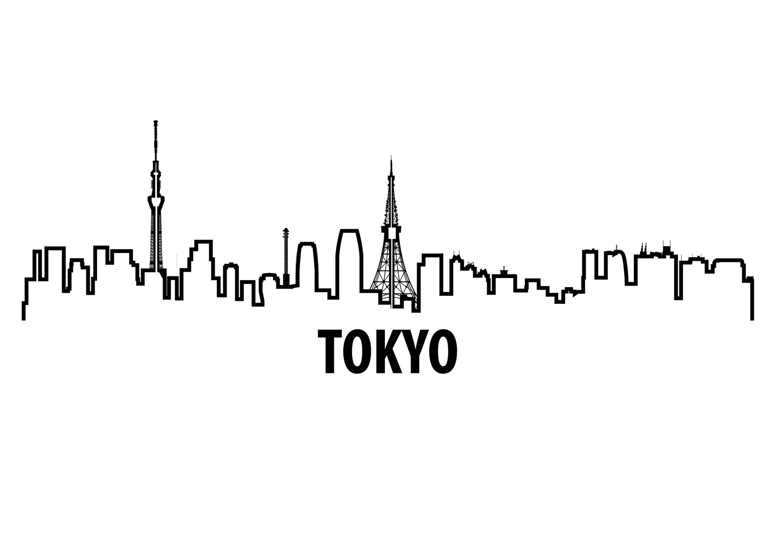 Tokyo outline illustration poster | Print by Artsy Bucket