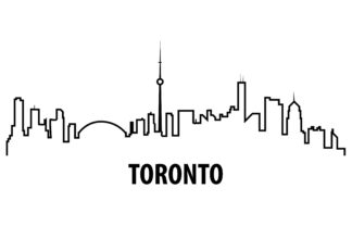 Toronto outline illustration poster