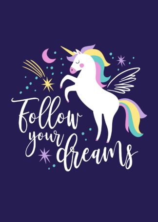 Galaxy unicorn cartoon poster