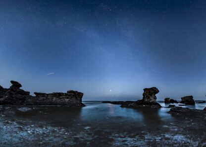 Rauks in Baltic sea of Gotland at night poster