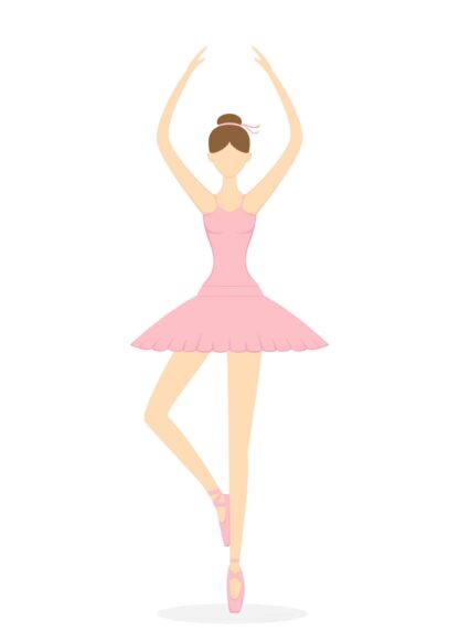 Ballerina wearing pink dress in assemblé ballet poster