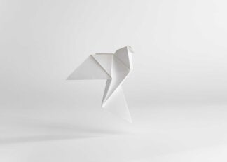 White origami dove poster