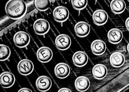 Black and white antique typewriter poster