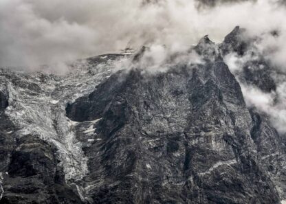 Matterhorn mountain peak in clouds poster