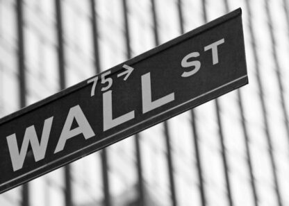 Wall Street sign black and white photograph poster