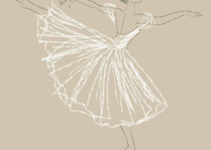 Ballerina in arabesque ballet position pencil sketch style poster