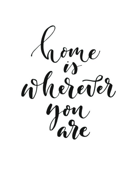 Home is wherever you are handwritten poster