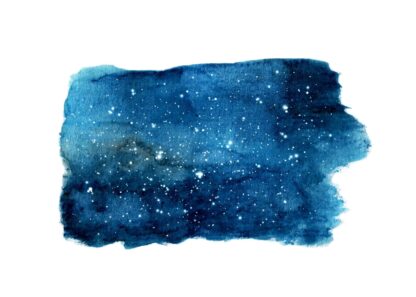 Galaxy in a watercolor stroke poster