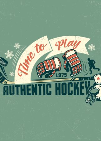 Retro hockey accessories poster