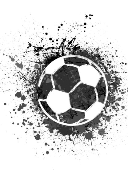 Football with splashed ink poster