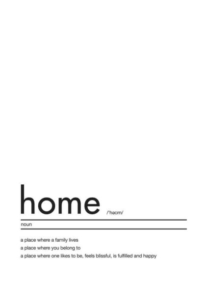 Home definition text poster