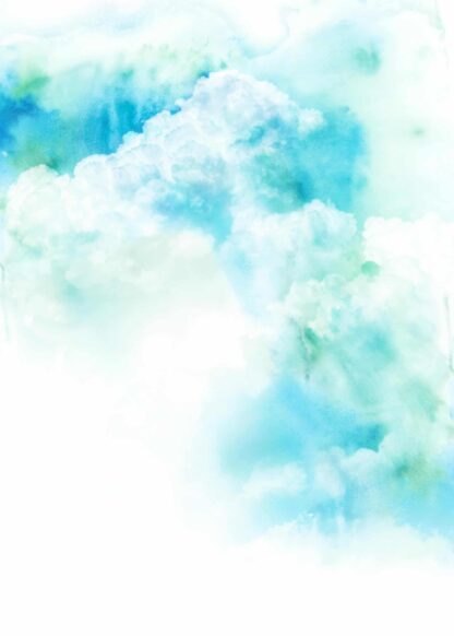 Watercolor illustration of cloud poster