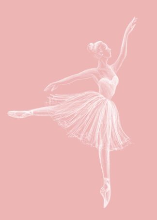 Ballerina hand-drawn with chalk poster