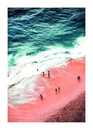 Pink beach sand poster