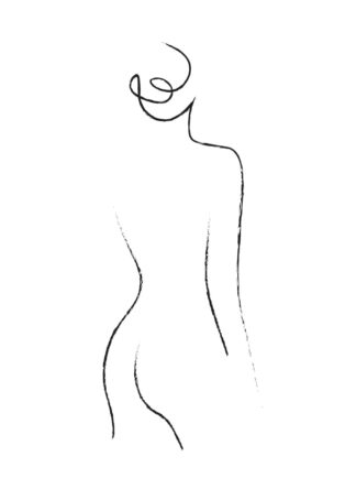 Abstract figure line art No.12 poster