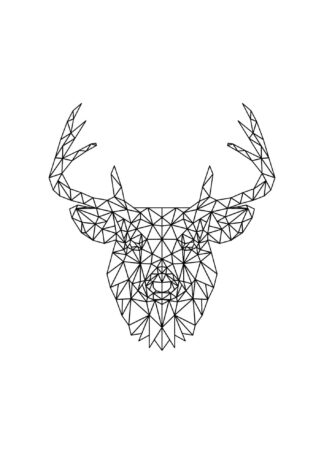 Reindeer antler geometrical poster