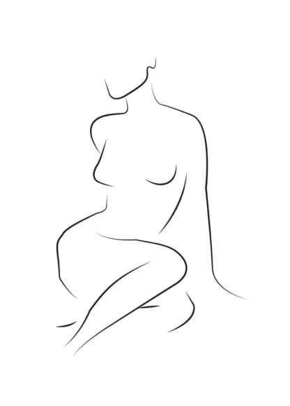 Abstract figure line art No.7 poster