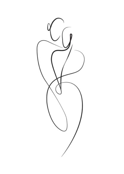 Abstract figure line art No.10 poster