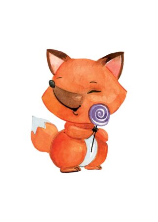 Fox with lollipop poster