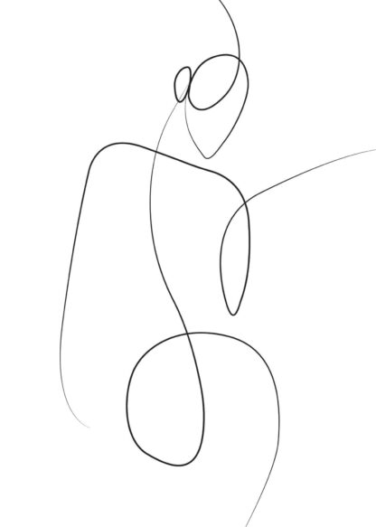 Abstract figure line art poster