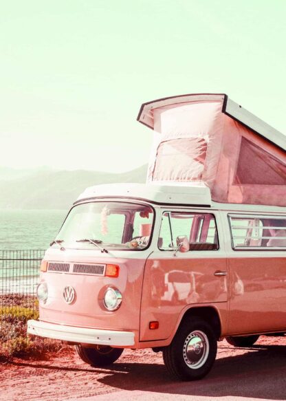 Pink surfer van poster