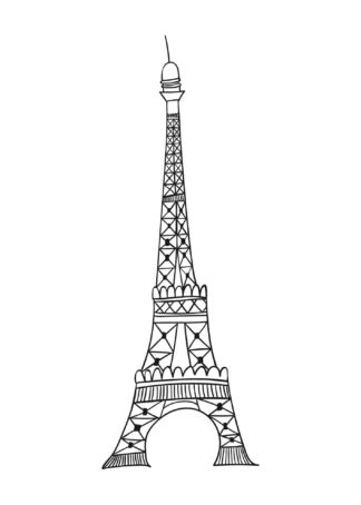 Eiffel tower drawing poster