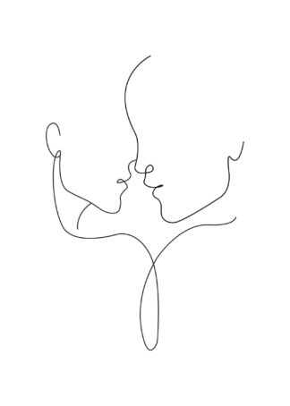 Abstract figure line art No.3 poster