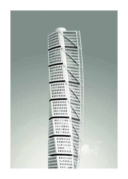 Turning torso in black and white poster