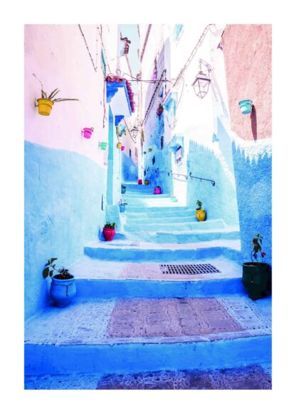 Blue city morocco poster