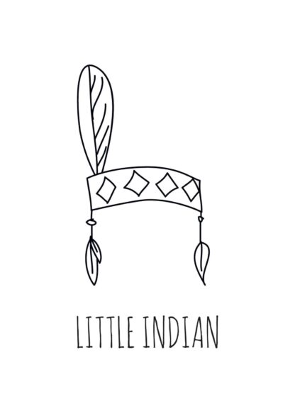 Simple indian headdress illustration poster