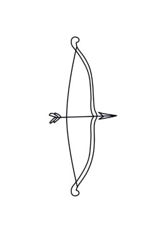 Bow and arrow illustration poster
