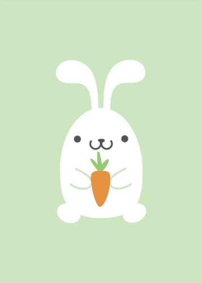 A happy little bunny illustration poster