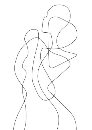 Abstract figure line art No.4 poster