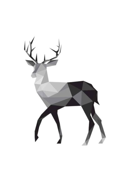 Three D polygonal deer poster