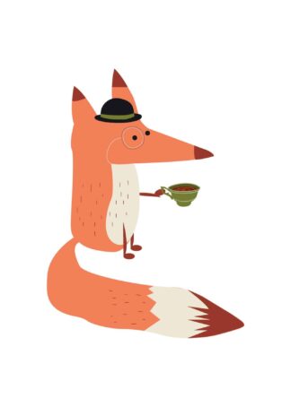 Mr. Fox drinking poster