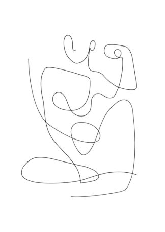 Abstract figure line art No.2 poster